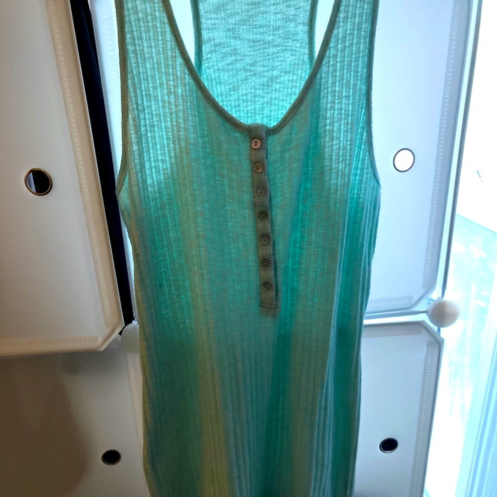Sleeveless aqua midi dress